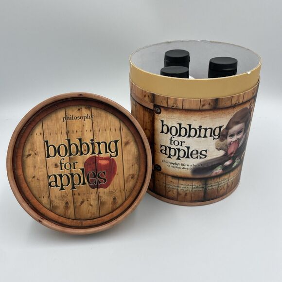 Philosophy Bobbing For Apples Gift Set Shower Gel Shampoo Bubble Bath 3 Bottles - Picture 1 of 13